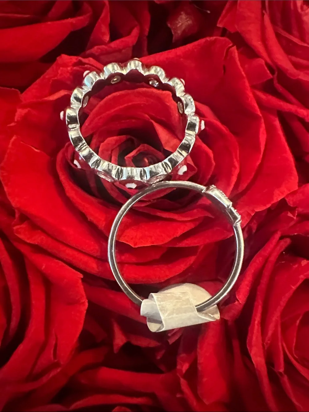 925 Sterling Silver Red Evil Eye & Hamsa Ring set